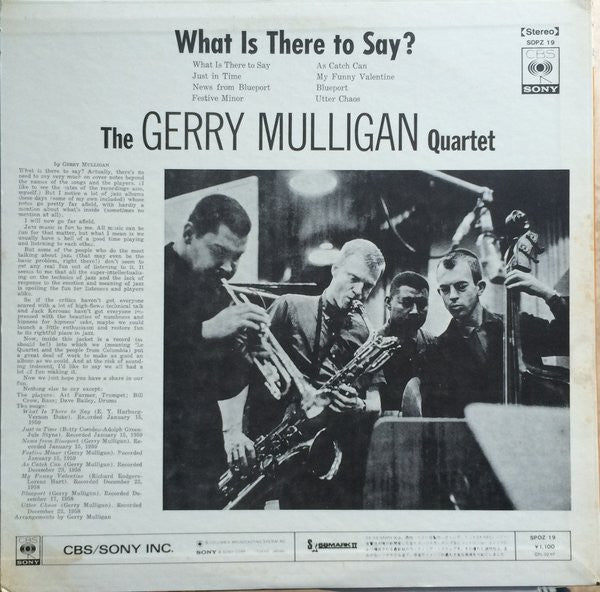 Gerry Mulligan Quartet - What Is There To Say? (LP, Album)