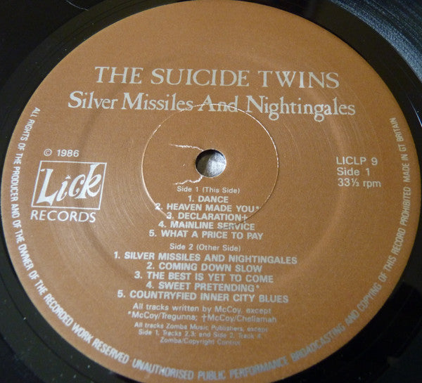 The Suicide Twins - Silver Missiles And Nightingales (LP, Album)