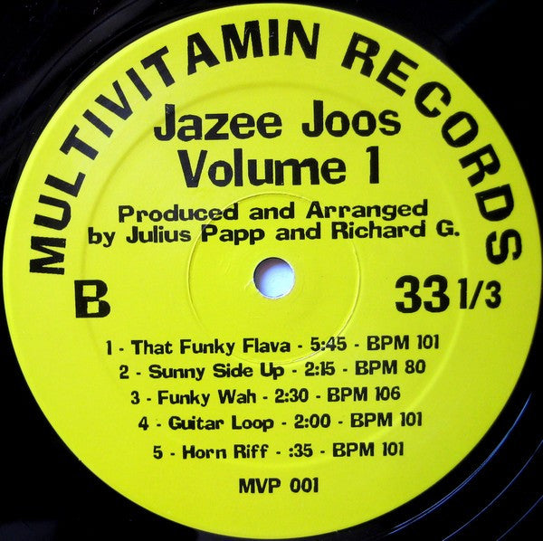 Julius Papp & Richard (Sueltame) G.* - Jazee Joos Volume 1 (12"")