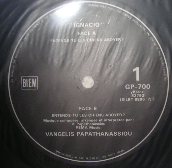 Vangelis Papathanassiou* - Ignacio (LP, Album, RE)