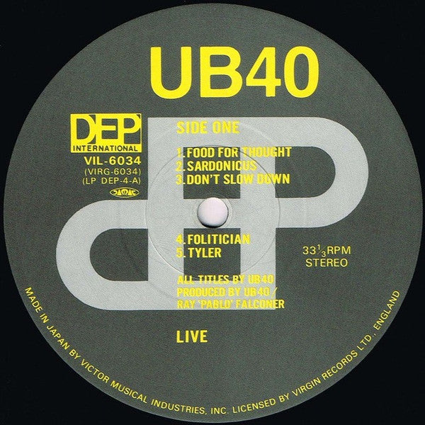 UB40 - Live (LP, Album)