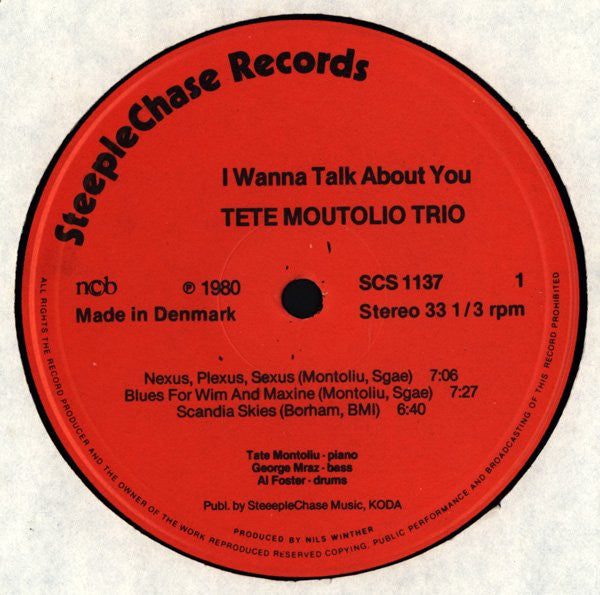 Tete Montoliu Trio - I Wanna Talk About You (LP)