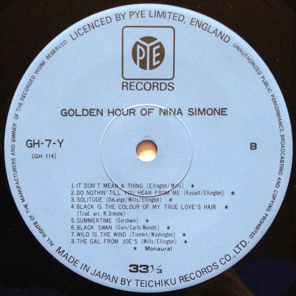 Nina Simone - Golden Hour Of Nina Simone (LP, Comp, Gat)