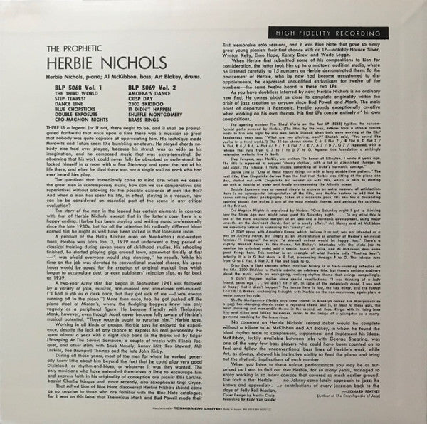 Herbie Nichols - The Prophetic Herbie Nichols Vol. 2(LP, Album, Mon...