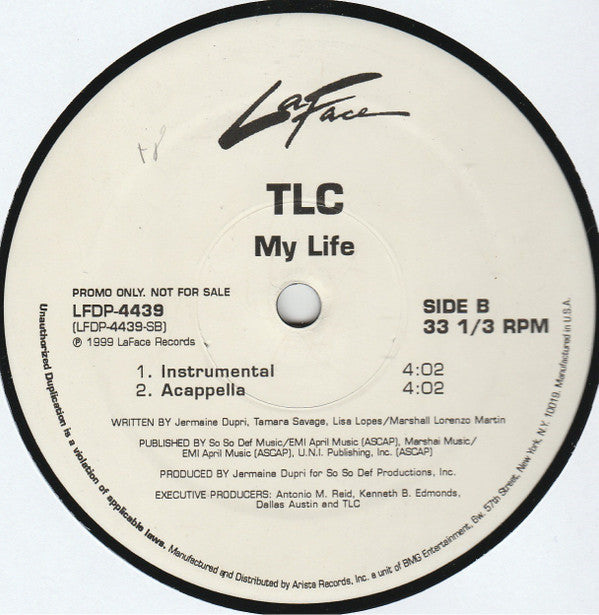 TLC - My Life (12"", Single, Promo)