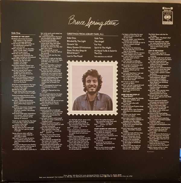 Bruce Springsteen - Greetings From Asbury Park, N.J (LP, Album, RE)