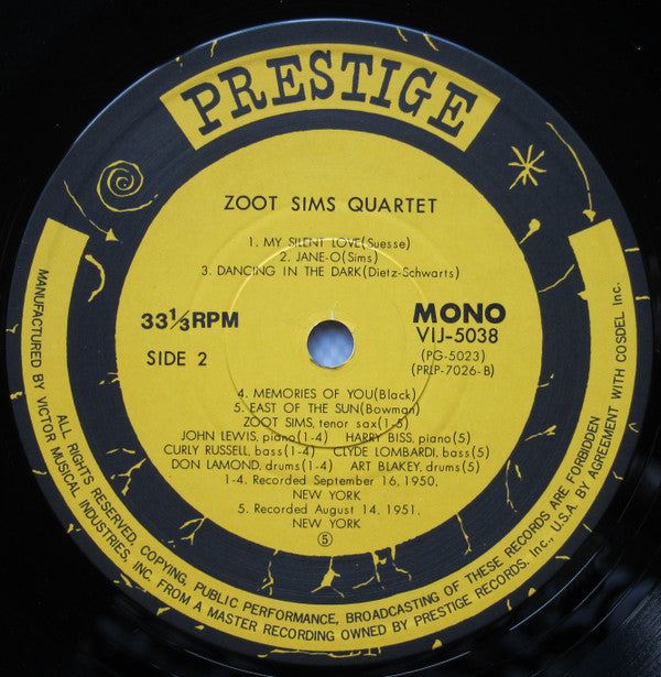 Zoot Sims - Quartets (LP, Album, Mono, RE)