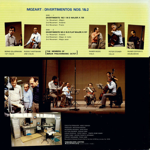 Wolfgang Amadeus Mozart - Divertimentos Nos. 1 & 2(LP, Album, Dir)