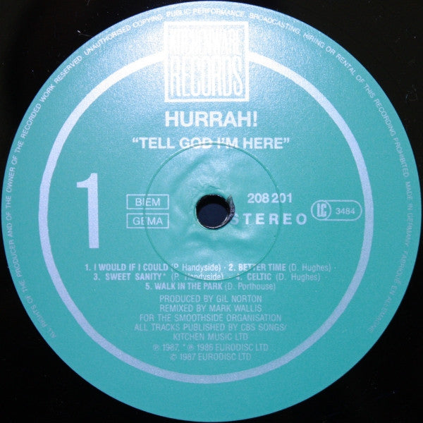 Hurrah! - Tell God I'm Here (LP, Album)