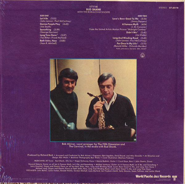 Bud Shank With The Bob Alcivar Singers - Let It Be (LP, Album)