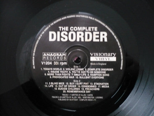 Disorder (3) - The Complete Disorder (LP, Comp)