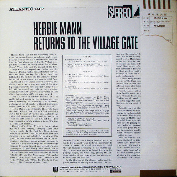 Herbie Mann - Herbie Mann Returns To The Village Gate (LP, Album, RE)