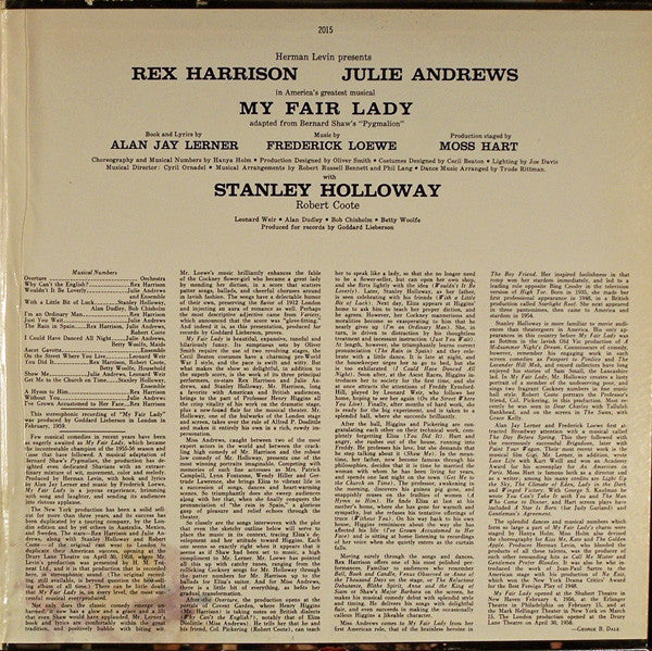 Rex Harrison - My Fair Lady - Original Cast, Recorded In London(LP,...