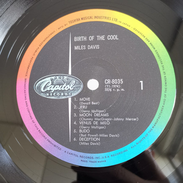 Miles Davis - Birth Of The Cool (LP, Album, Comp, Mono)