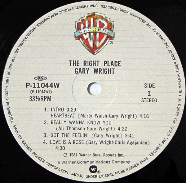 Gary Wright - The Right Place (LP, Album)