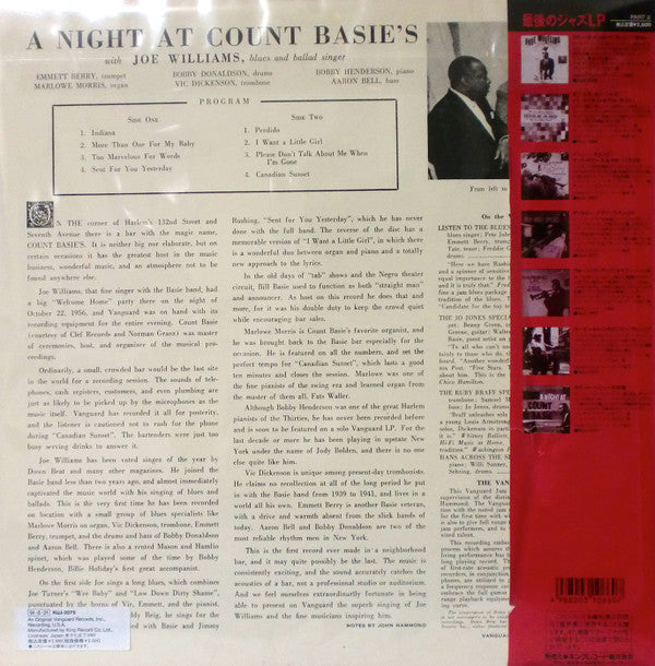 Joe Williams - A Night At Count Basie's (LP, Album, RE)