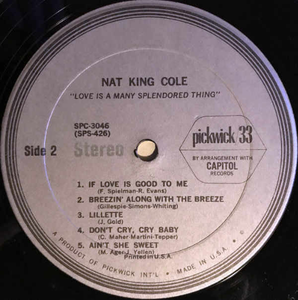 Nat King Cole - Love Is A Many Splendored Thing (LP, Comp)