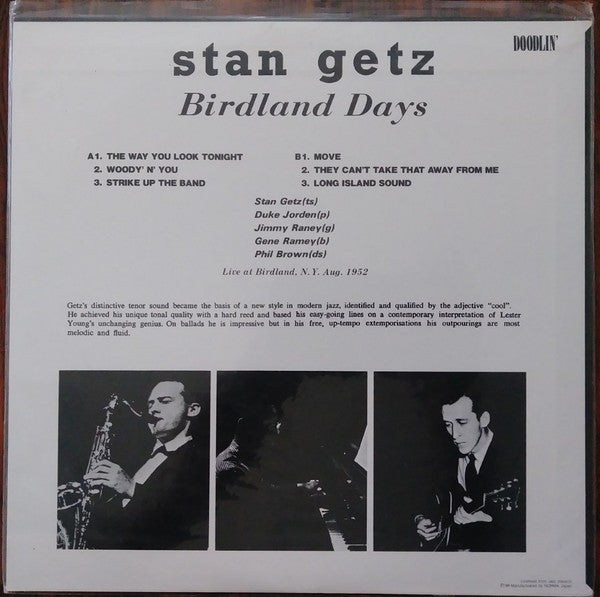 Stan Getz - Birdland Days (10"", Mono)