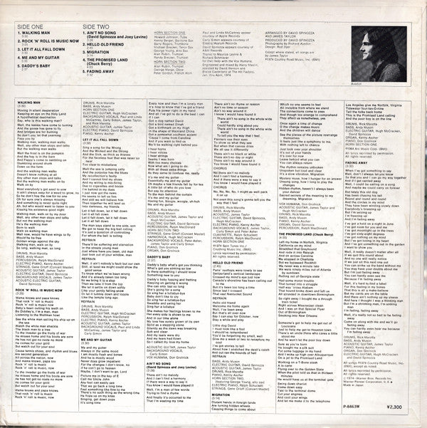 James Taylor (2) - Walking Man (LP, Album)