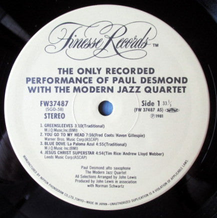 Paul Desmond - The Only Recorded Performance Of Paul Desmond With T...