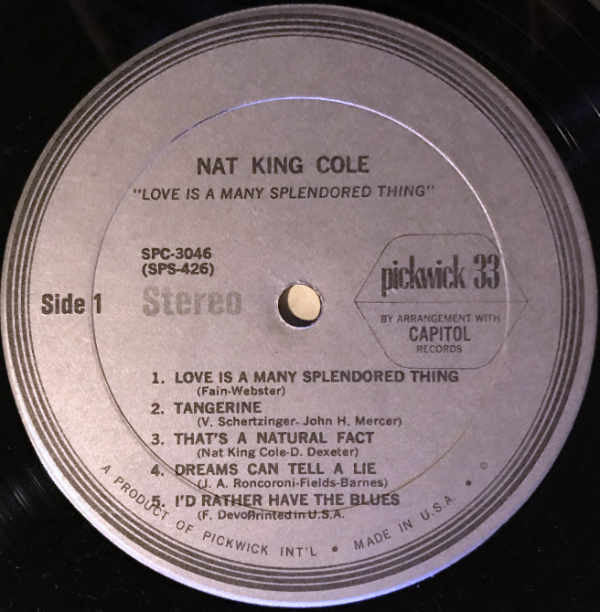 Nat King Cole - Love Is A Many Splendored Thing (LP, Comp)