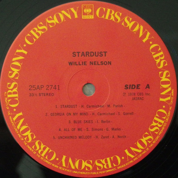 Willie Nelson - Stardust (LP, Album, RE)
