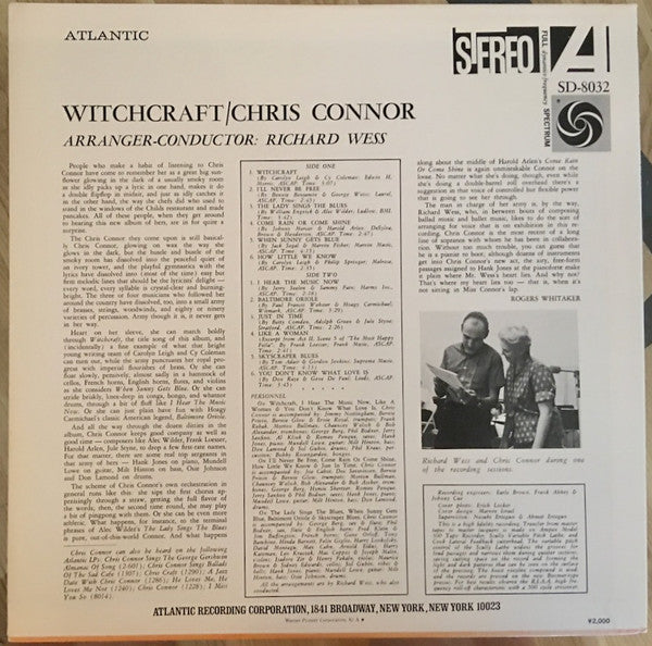 Chris Connor - Witchcraft (LP, Album)