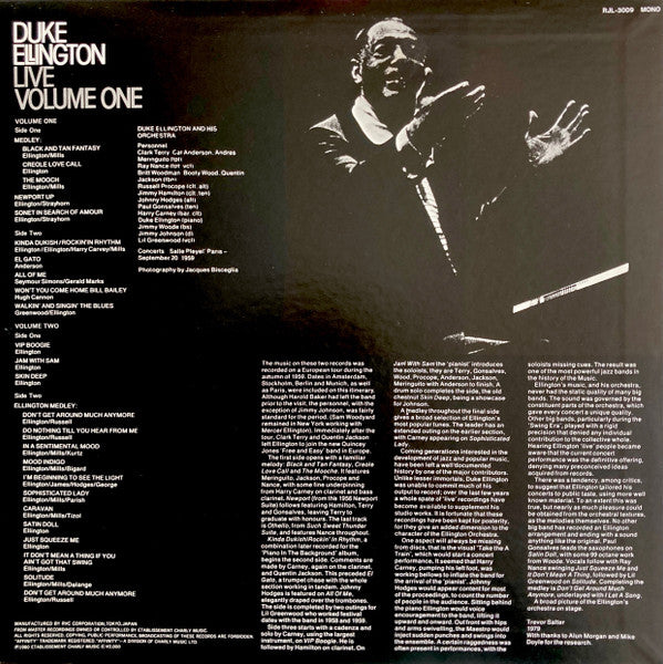 Duke Ellington - Live Volume One (LP, Album, Mono, RE)