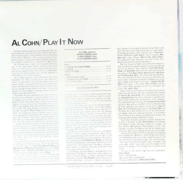 Al Cohn - Play It Now (LP)