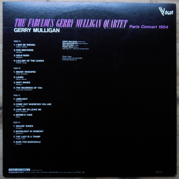 Gerry Mulligan Quartet - The Fabulous Gerry Mulligan Quartet(2xLP, ...