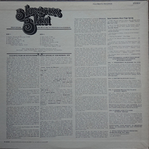 Roger Sprung - Bluegrass Blast (A Mixed Bag Of Ol' Timey Music)(LP,...