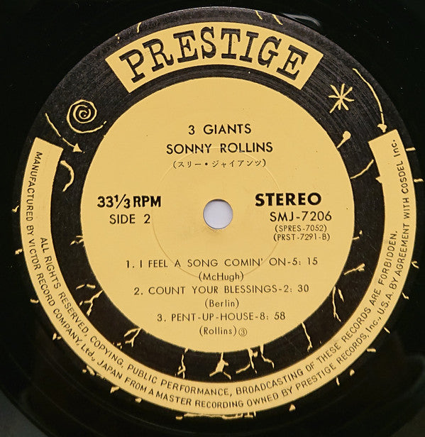 Sonny Rollins - 3 Giants!(LP, Album, RE)