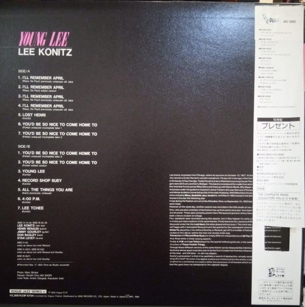 Lee Konitz - Young Lee (LP, Album, Mono)