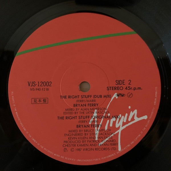 Bryan Ferry - The Right Stuff (12"", Single, Promo)