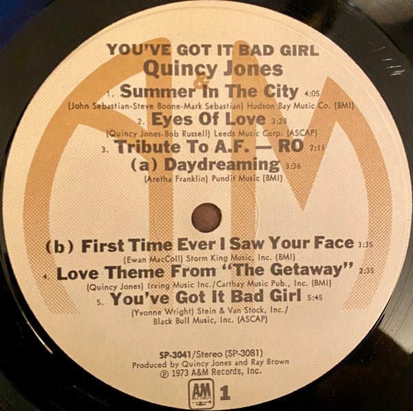 Quincy Jones - You've Got It Bad Girl (LP, Album, RE, Mon)