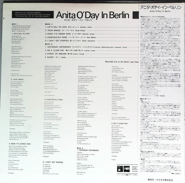 Anita O'Day - Anita O'Day In Berlin, Recorded Live At The Berlin Ja...