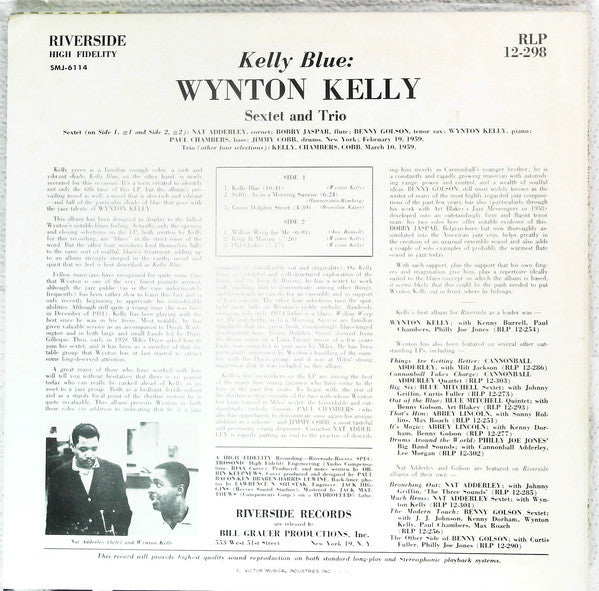 Wynton Kelly - Kelly Blue (LP, Album, RE, wit)