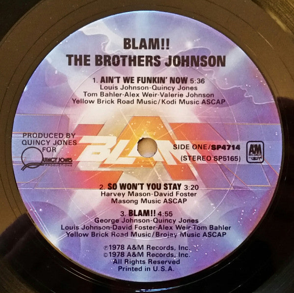 Brothers Johnson - Blam!! (LP, Album, Pit)