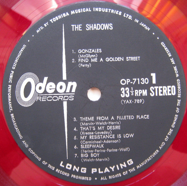 The Shadows - The Shadows (LP, Album, Red)