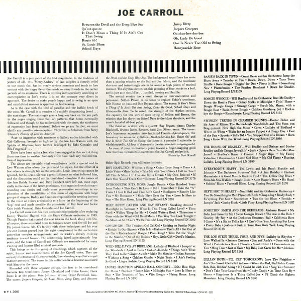 Joe Carroll - Joe Carroll With The Ray Bryant Quintet(LP, Album, Mono)