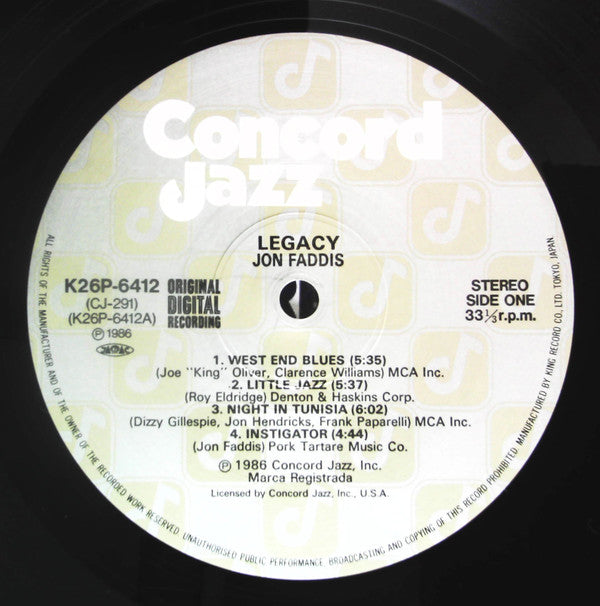 Jon Faddis - Legacy (LP, Album)