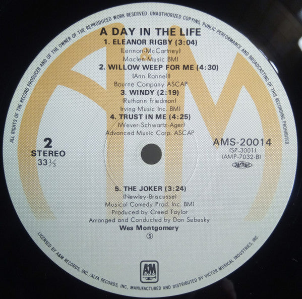 Wes Montgomery - A Day In The Life (LP, Album, RE)