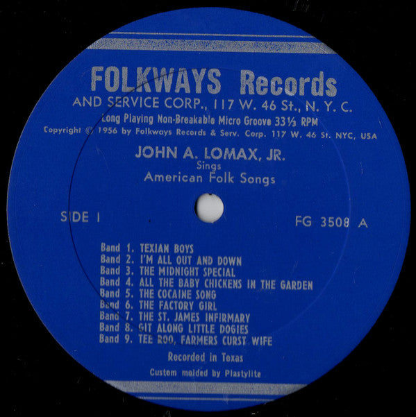 John A. Lomax, Jr. - Sings American Folksongs (LP, Album)