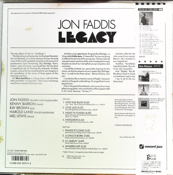 Jon Faddis - Legacy (LP, Album)