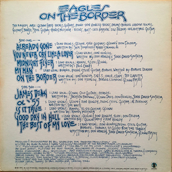 Eagles - On The Border (LP, Album, San)