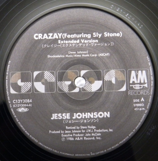 Jesse Johnson Featuring Sly Stone - Crazay (12"", Single)