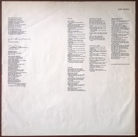 John Lennon - Mind Games (LP, Album)