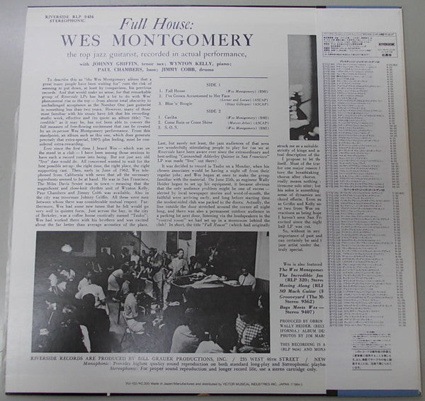 Wes Montgomery - Full House (LP, Album, RE)