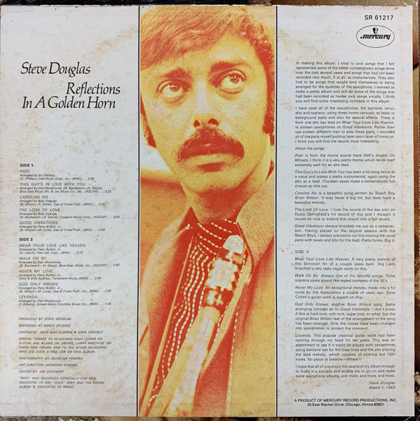 Steve Douglas - Reflections In A Golden Horn (LP, Album, Promo, W/Lbl)