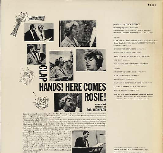 Rosemary Clooney - Clap Hands! Here Comes Rosie! (LP, Album, RE, OBI)